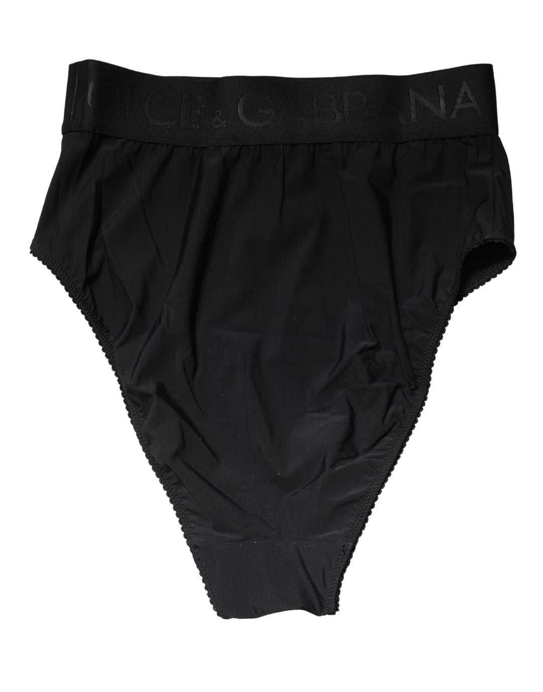 Women’s Dolce &amp; Gabbana Black Logo Waistband High Brief Underwear