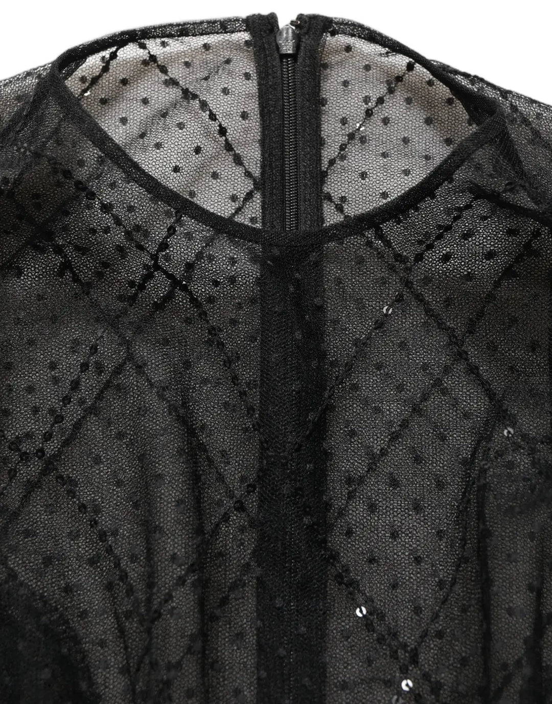 Women’s Dolce &amp; Gabbana Black Mesh Lace Long Sleeved Maxi Gown Dress