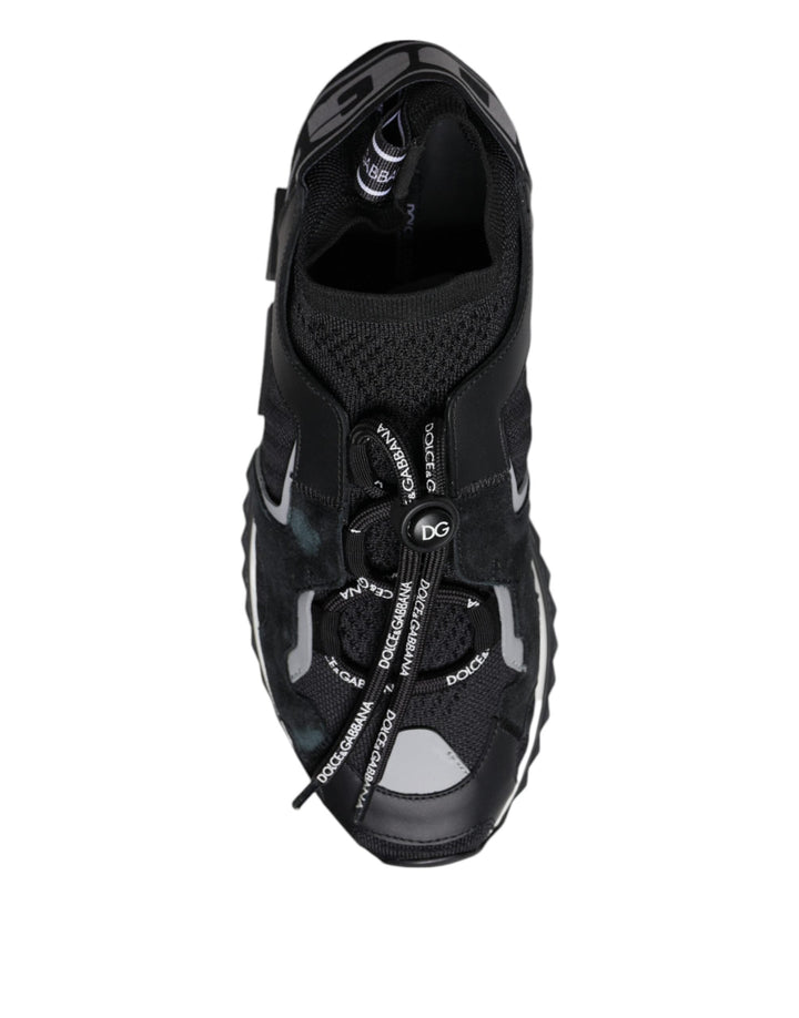 Dolce &amp; Gabbana Black Mesh Sorrento Trekking Sneakers Shoes