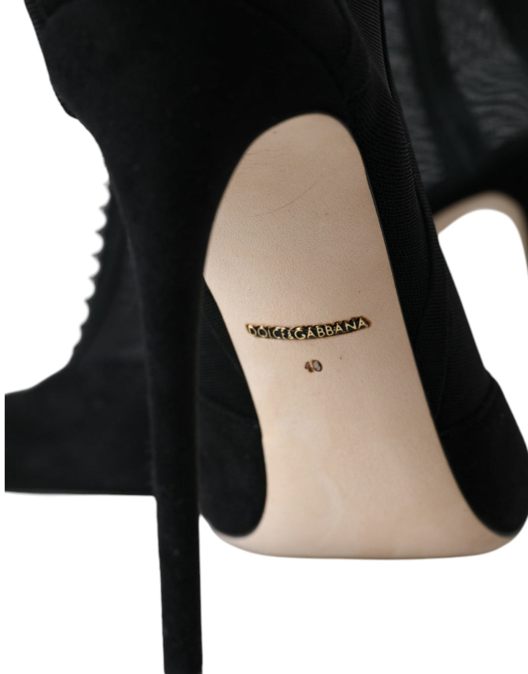 Women’s Dolce &amp; Gabbana Black Mesh Stiletto Heels Ankle Boots Shoes