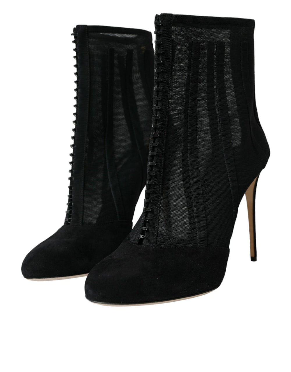 Women’s Dolce & Gabbana Black Mesh Stiletto Heels Ankle Boots Shoes