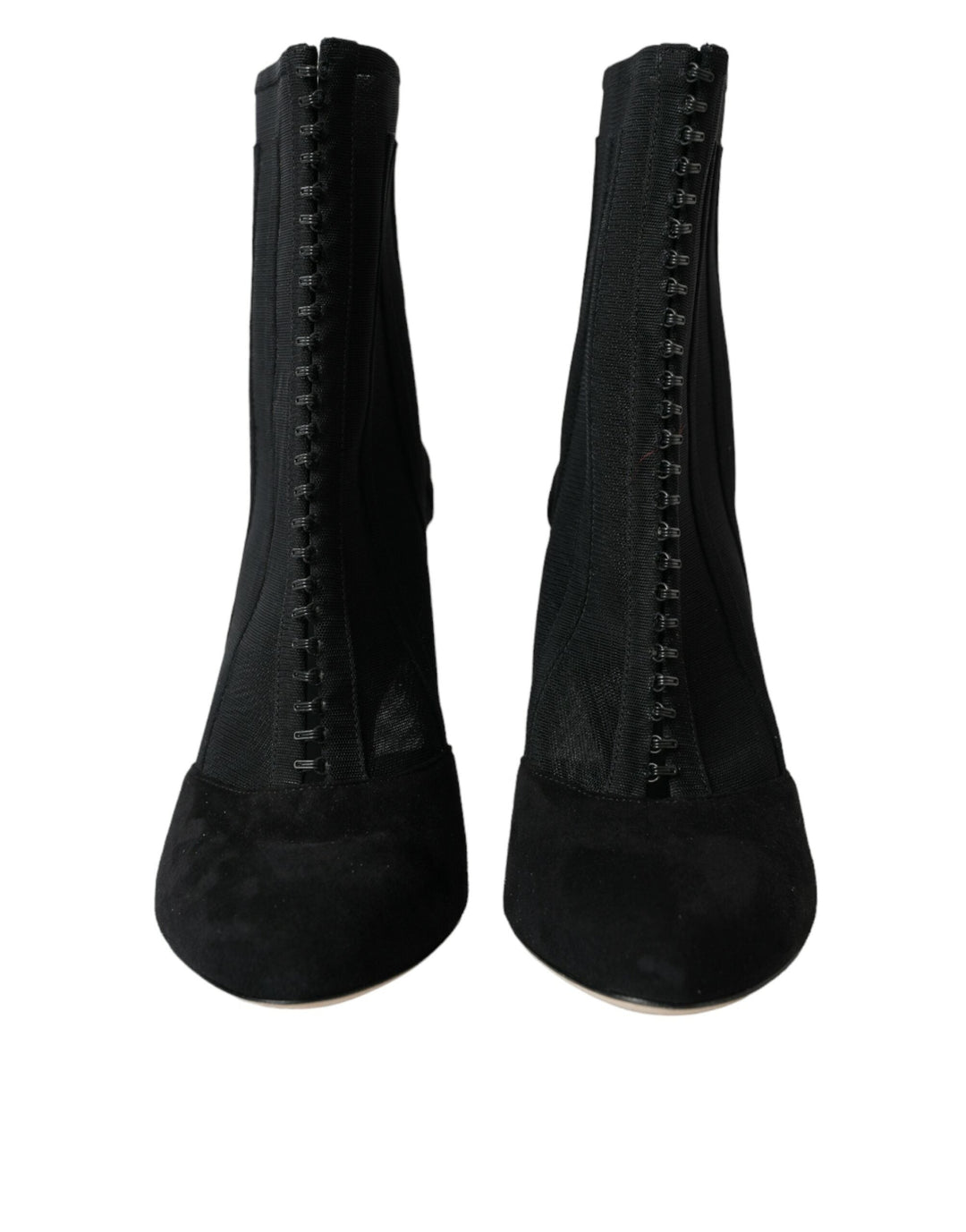 Women’s Dolce &amp; Gabbana Black Mesh Stiletto Heels Ankle Boots Shoes