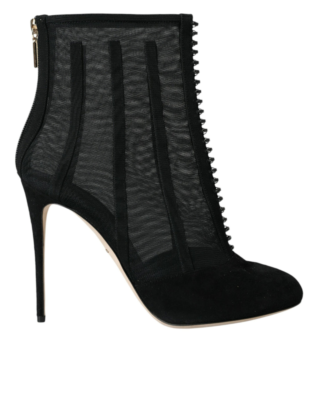 Women’s Dolce &amp; Gabbana Black Mesh Stiletto Heels Ankle Boots Shoes