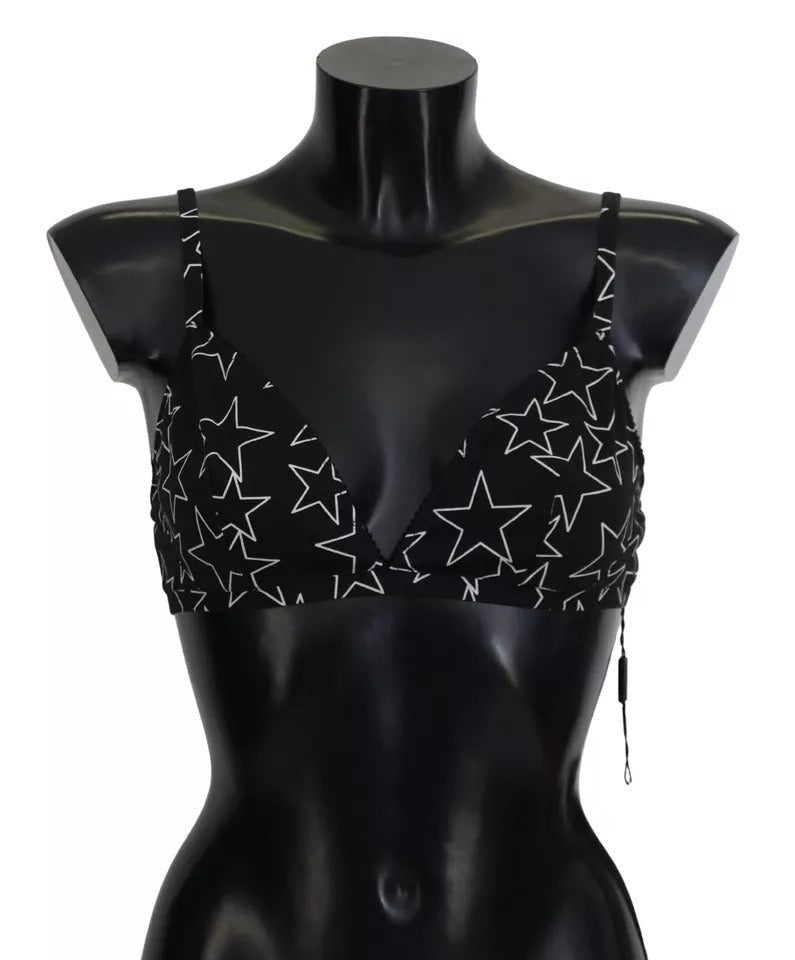 Women’s Dolce &amp; Gabbana Black Millennials Star Non Wire Cotton Bra Underwear