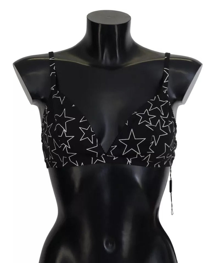 Women’s Dolce &amp; Gabbana Black Millennials Star Non Wire Cotton Bra Underwear