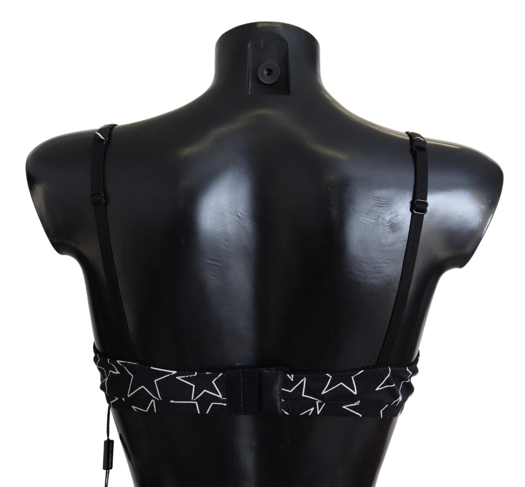 Women’s Dolce &amp; Gabbana Black Millennials Star Non Wire Cotton Bra Underwear