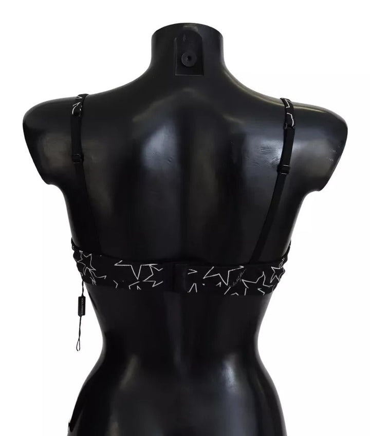 Women’s Dolce &amp; Gabbana Black Millennials Star Non Wire Cotton Bra Underwear