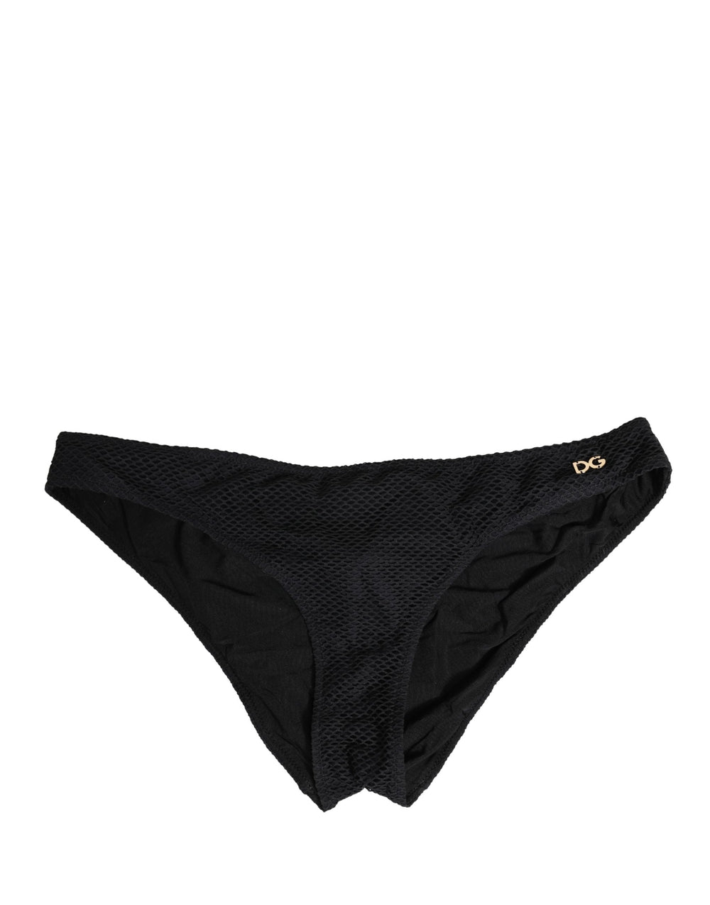 Women’s Dolce & Gabbana Black Nylon Dg Logo Plaque Regular Brief Underwear