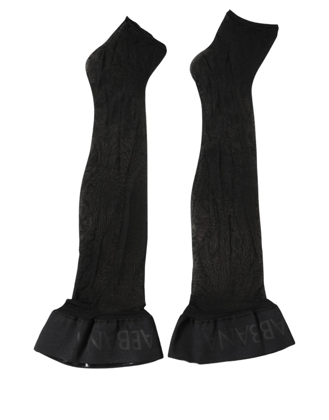 Women’s Dolce &amp; Gabbana Black Nylon Logo Calf Long Women Accessory Socks