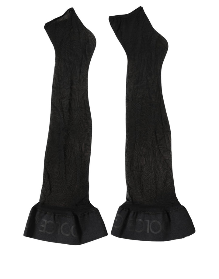 Women’s Dolce &amp; Gabbana Black Nylon Logo Calf Long Women Accessory Socks