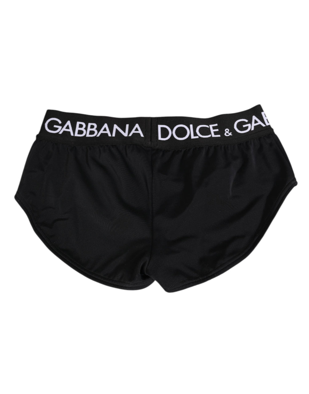 Women’s Dolce &amp; Gabbana Black Nylon Logo Waistband Shorts Underwear