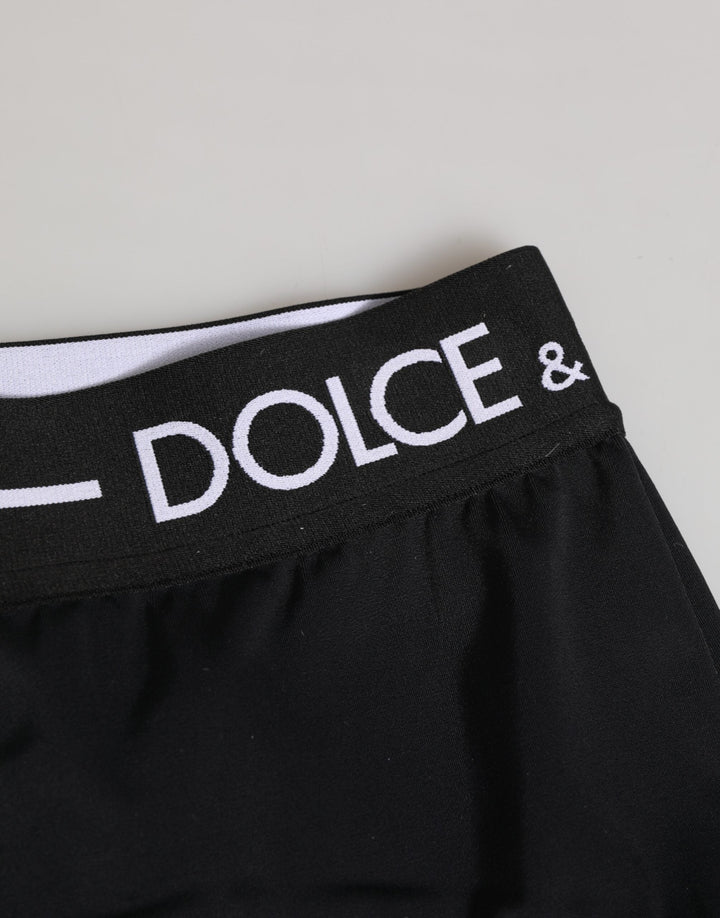 Women’s Dolce &amp; Gabbana Black Nylon Logo Waistband Shorts Underwear