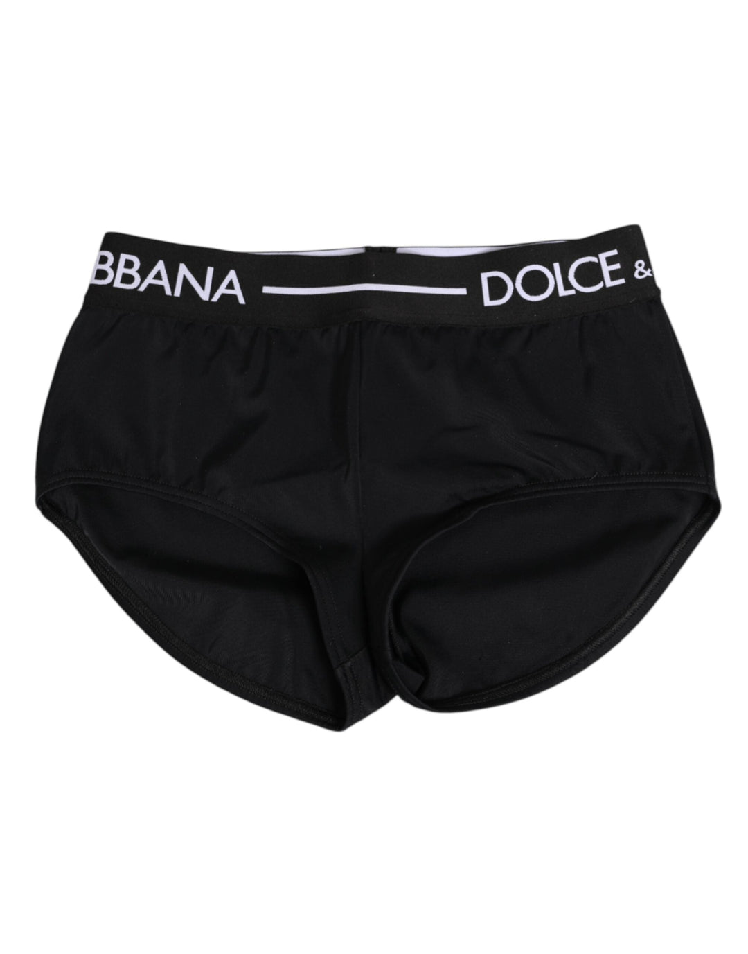 Women’s Dolce &amp; Gabbana Black Nylon Logo Waistband Shorts Underwear