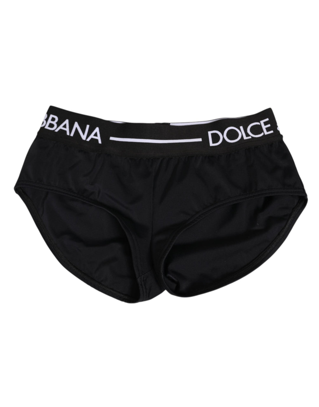 Women’s Dolce &amp; Gabbana Black Nylon Logo Waistband Shorts Underwear
