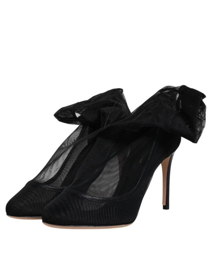 Women’s Dolce &amp; Gabbana Black Nylon Mesh Sock Style Boots Shoes