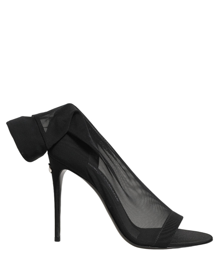 Women’s Dolce &amp; Gabbana Black Nylon Mesh Sock Style Boots Shoes