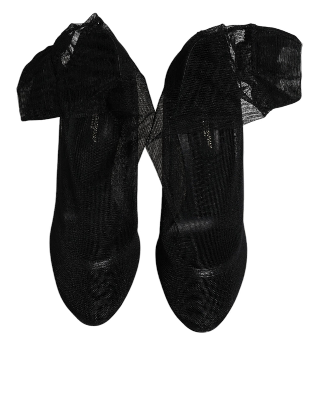 Women’s Dolce &amp; Gabbana Black Nylon Mesh Sock Style Boots Shoes