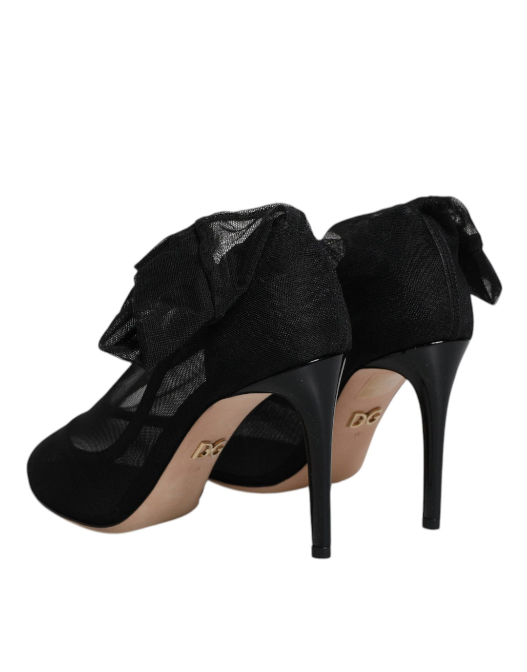 Women’s Dolce &amp; Gabbana Black Nylon Mesh Sock Style Boots Shoes
