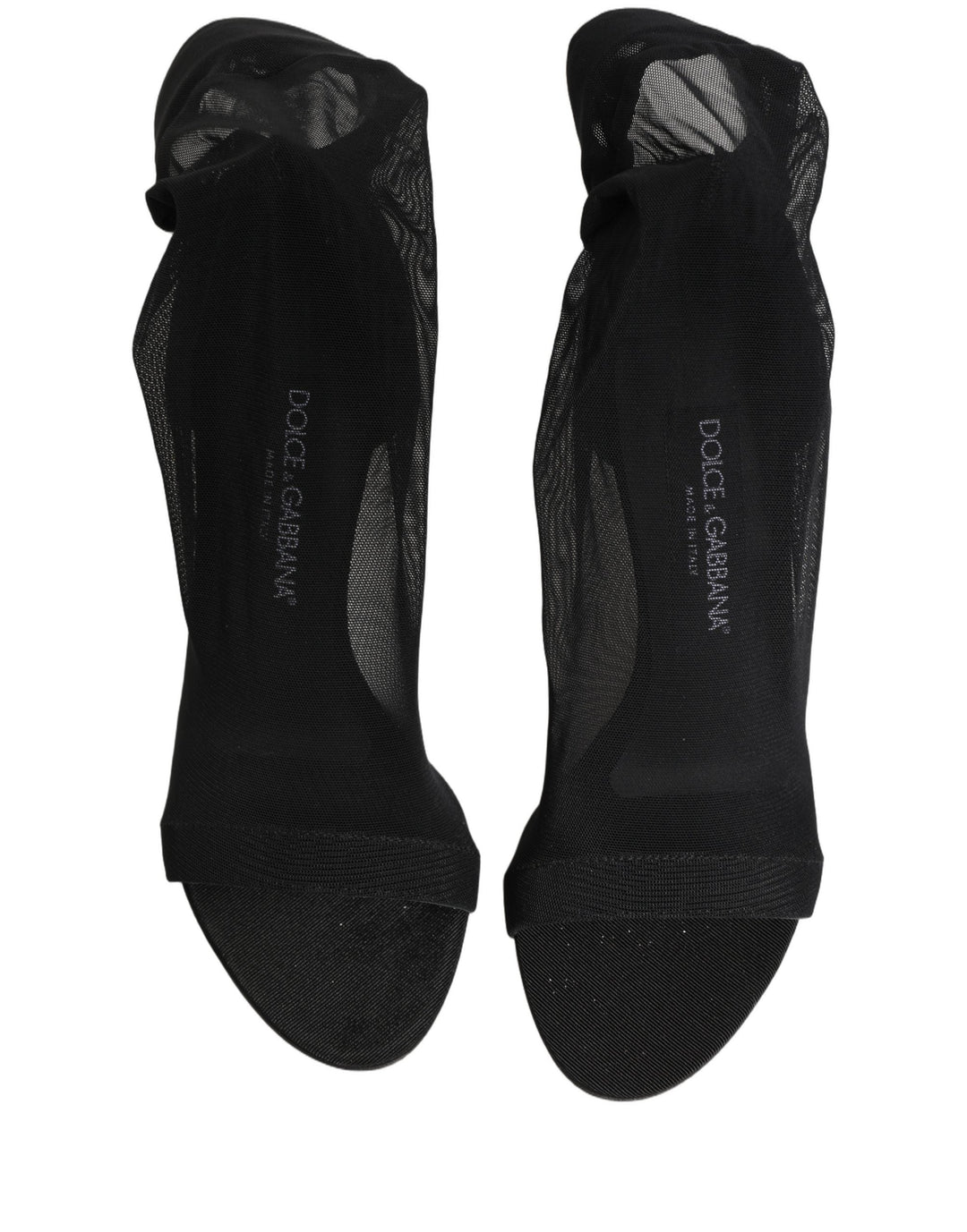 Women’s Dolce &amp; Gabbana Black Nylon Mesh Sock Style Boots Shoes