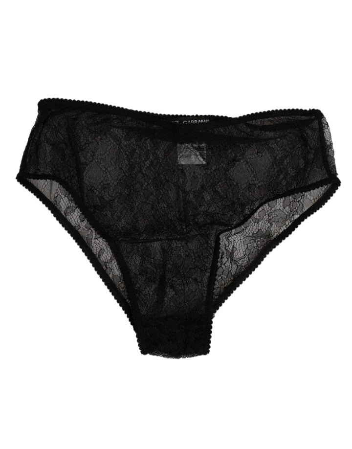 Women’s Dolce &amp; Gabbana Black Nylon Stretch High Waist Panty Underwear