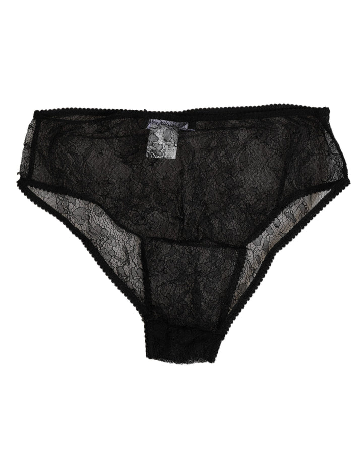 Women’s Dolce &amp; Gabbana Black Nylon Stretch High Waist Panty Underwear