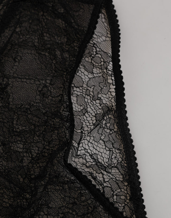 Women’s Dolce &amp; Gabbana Black Nylon Stretch High Waist Panty Underwear