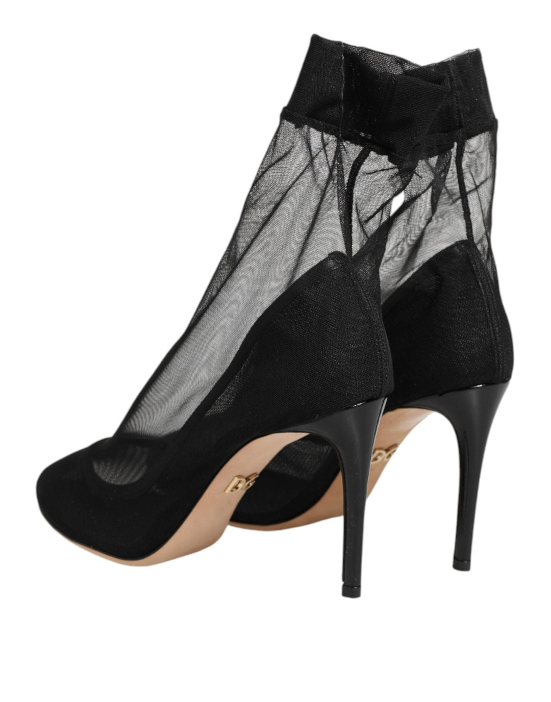 Women’s Dolce &amp; Gabbana Black Nylon Stretch Mesh Sock Boots Shoes