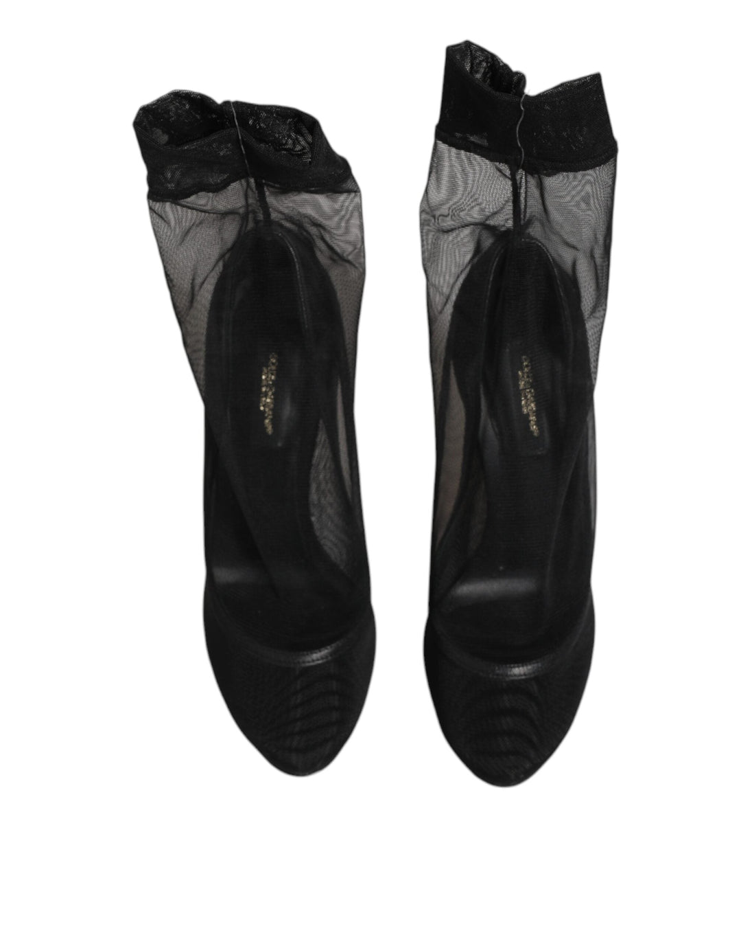 Women’s Dolce &amp; Gabbana Black Nylon Stretch Mesh Sock Boots Shoes