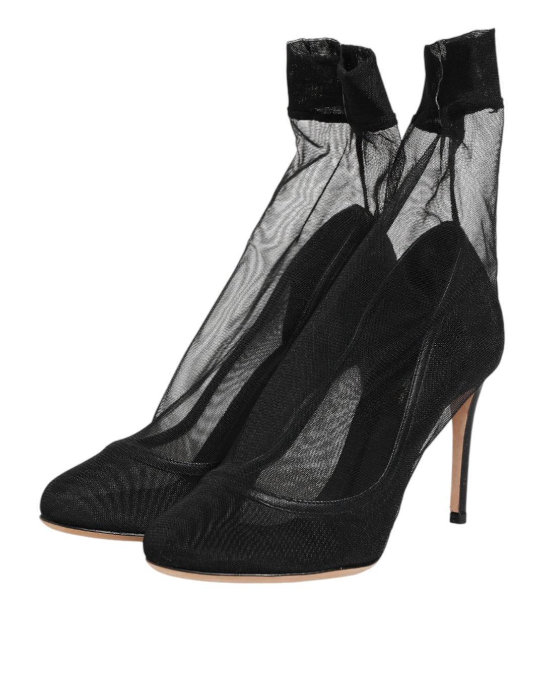 Women’s Dolce &amp; Gabbana Black Nylon Stretch Mesh Sock Boots Shoes