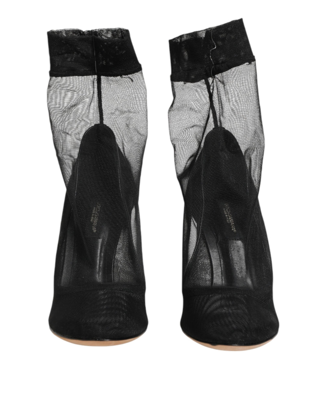 Women’s Dolce &amp; Gabbana Black Nylon Stretch Mesh Sock Boots Shoes
