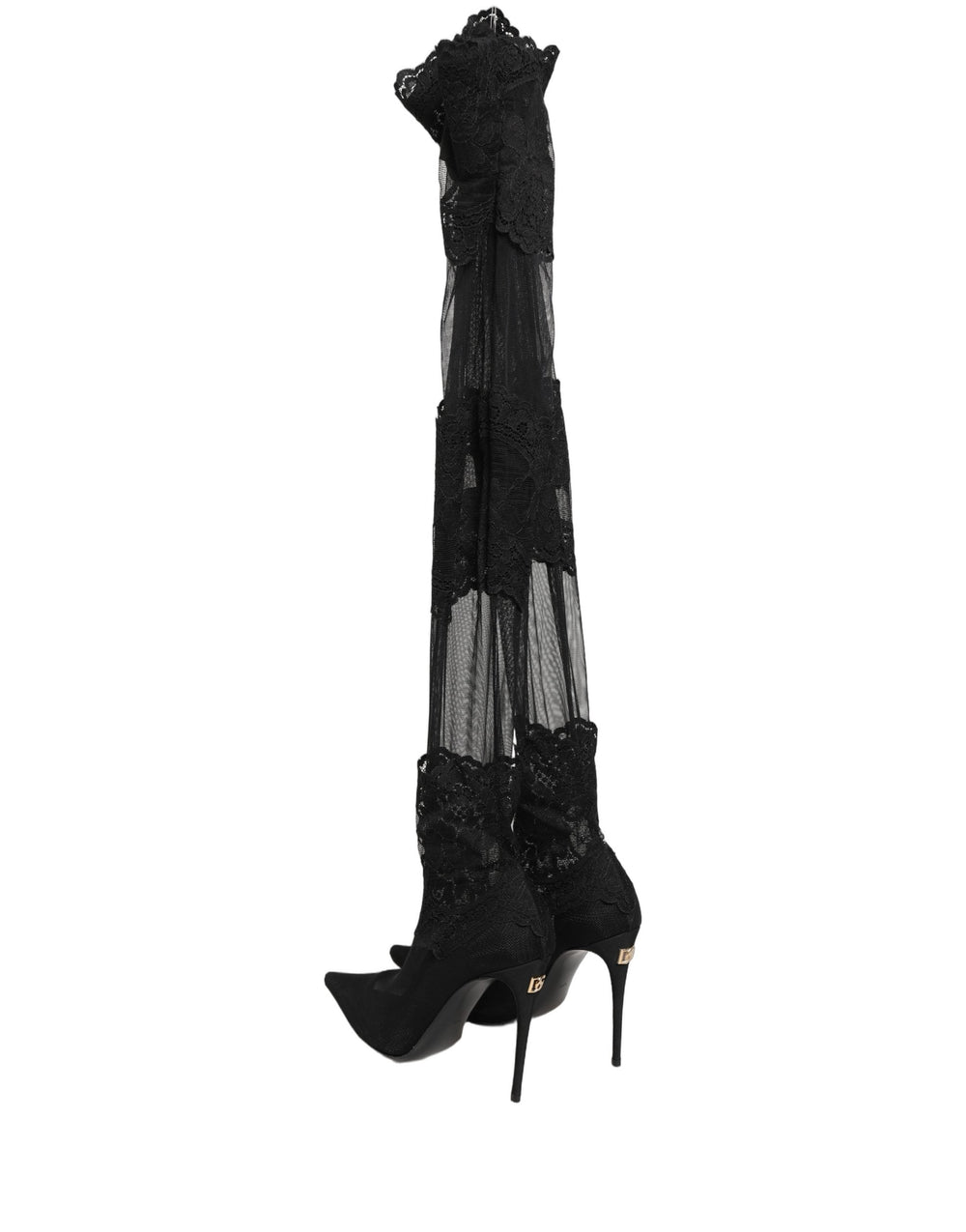 Women’s Dolce & Gabbana Black Over the Knee Sock Pumps Boots Shoes
