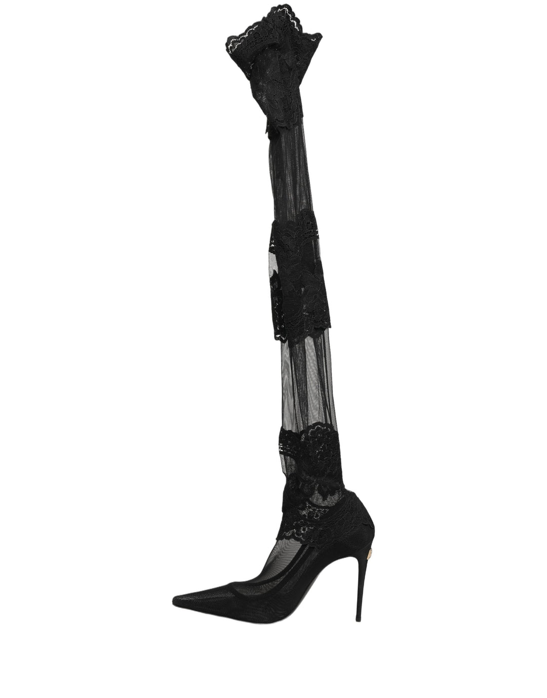 Women’s Dolce &amp; Gabbana Black Over the Knee Sock Pumps Boots Shoes