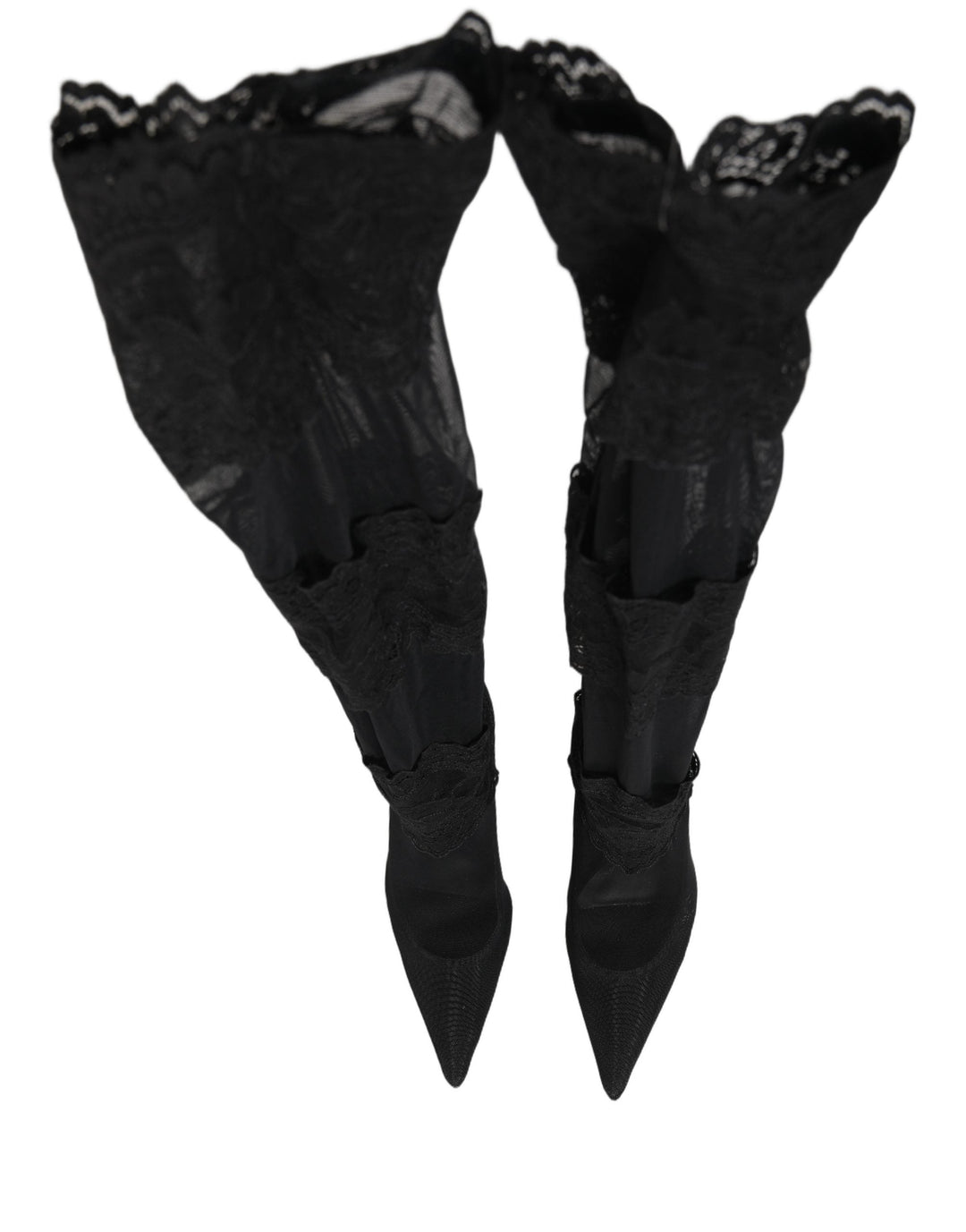 Women’s Dolce &amp; Gabbana Black Over the Knee Sock Pumps Boots Shoes