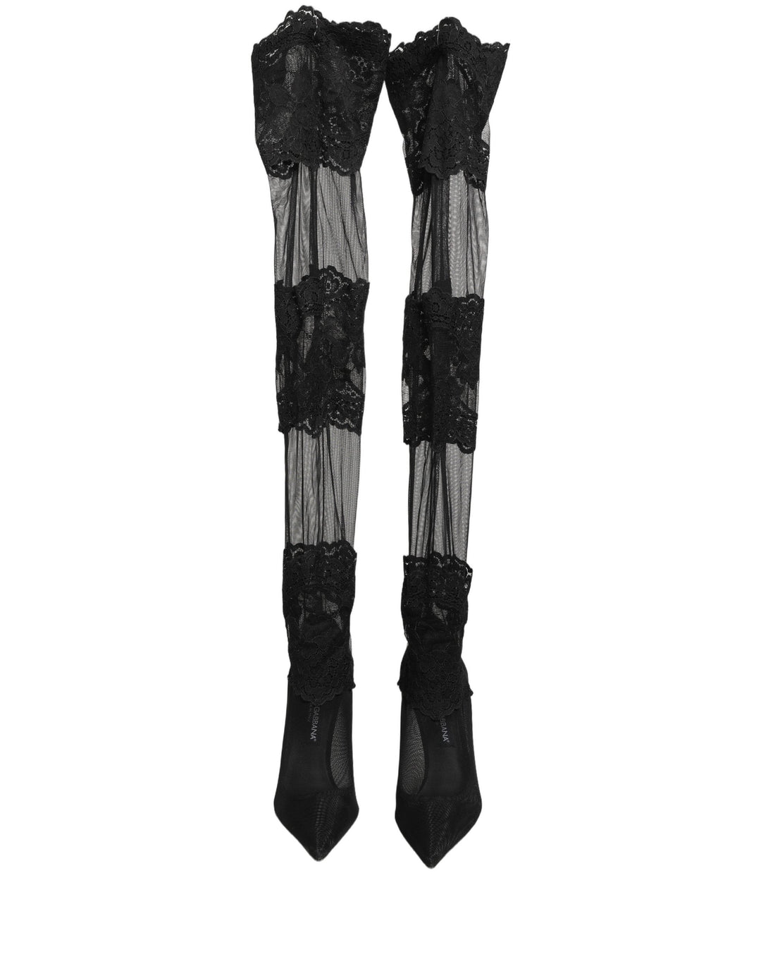 Women’s Dolce &amp; Gabbana Black Over the Knee Sock Pumps Boots Shoes