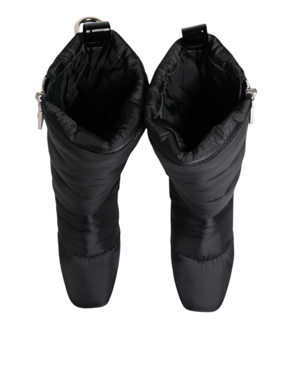Women’s Dolce & Gabbana Black Padded Mid Calf Logo Heel Boots Shoes