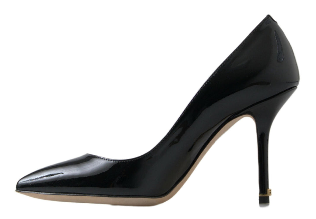 Women’s Dolce &amp; Gabbana Black Patent Leather High Heels Pumps Shoes