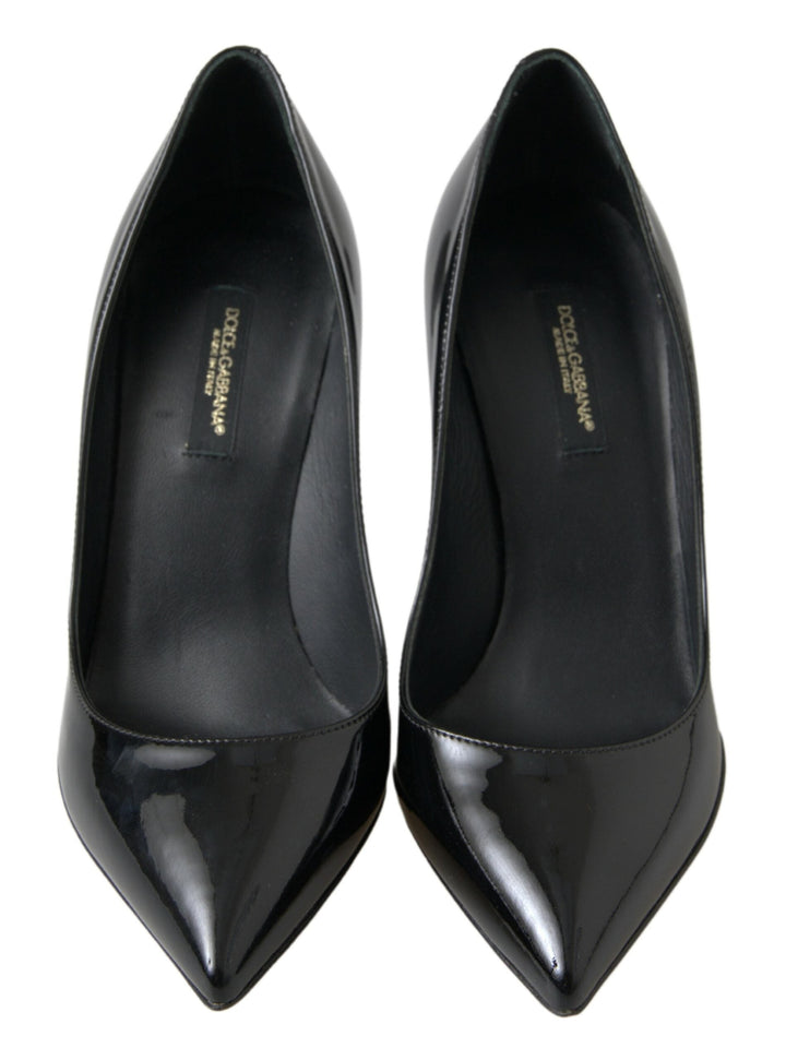 Women’s Dolce &amp; Gabbana Black Patent Leather High Heels Pumps Shoes