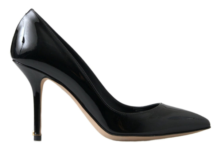 Women’s Dolce &amp; Gabbana Black Patent Leather High Heels Pumps Shoes