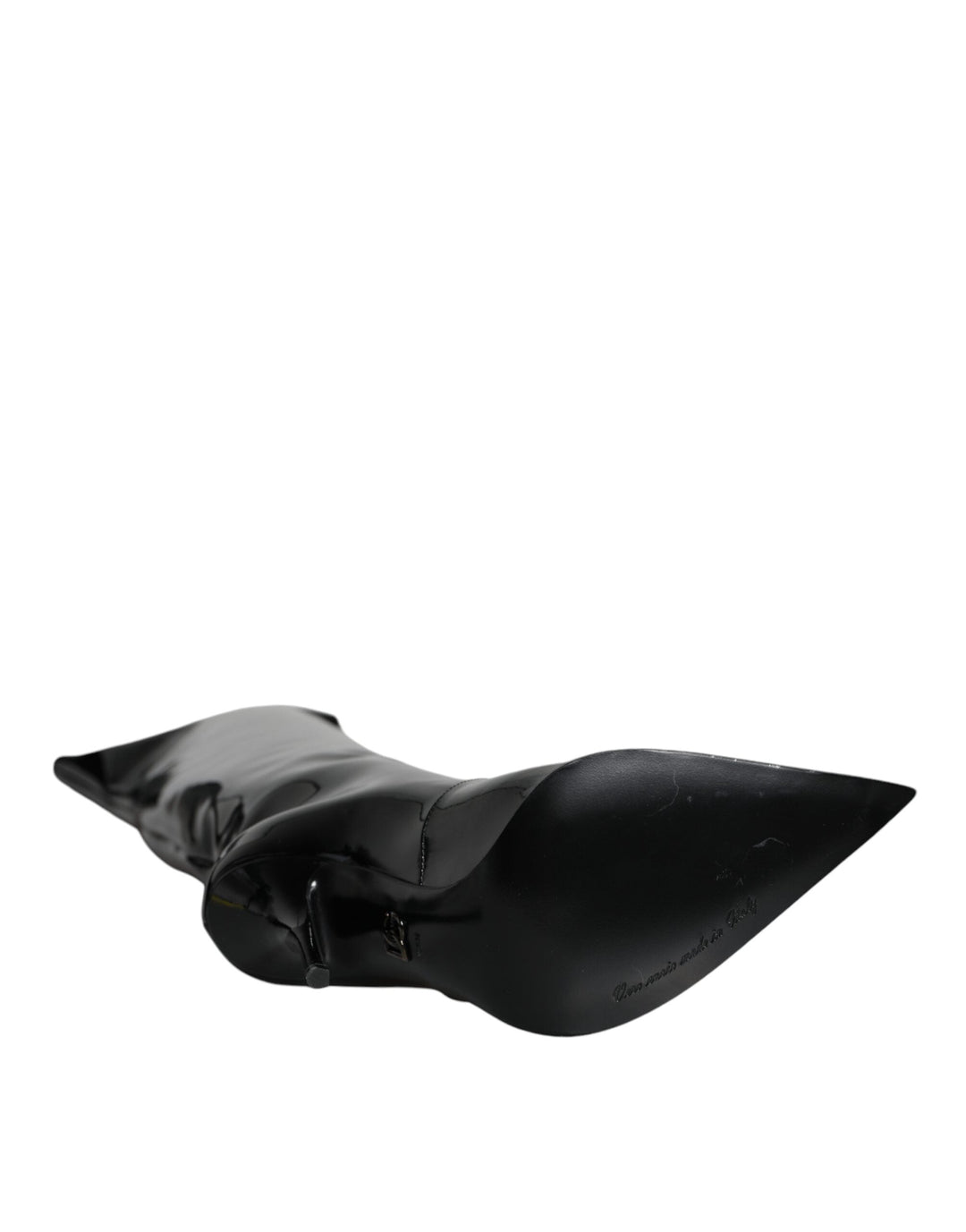 Women’s Dolce &amp; Gabbana Black Patent Leather Knee High Boots Shoes