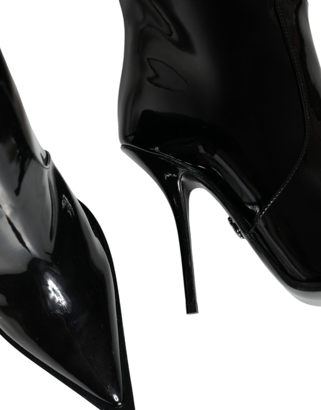 Women’s Dolce &amp; Gabbana Black Patent Leather Knee High Boots Shoes