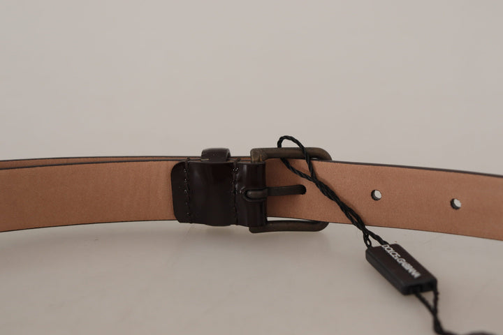 Women’s Dolce &amp; Gabbana Black Patent Leather Logo Metal Waist Buckle Belt
