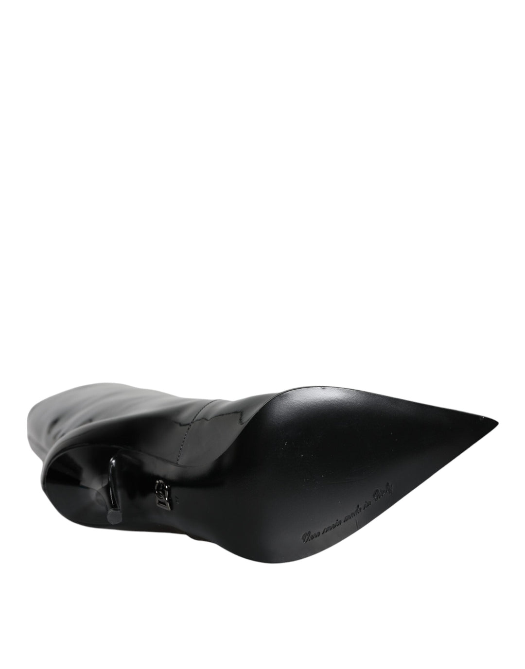 Women’s Dolce &amp; Gabbana Black Patent Leather Mid Calf Boots Shoes