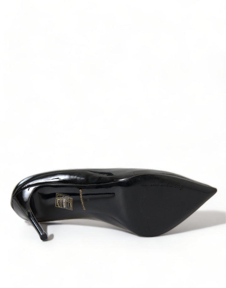 Women’s Dolce &amp; Gabbana Black Patent Leather Pumps Heels Shoes