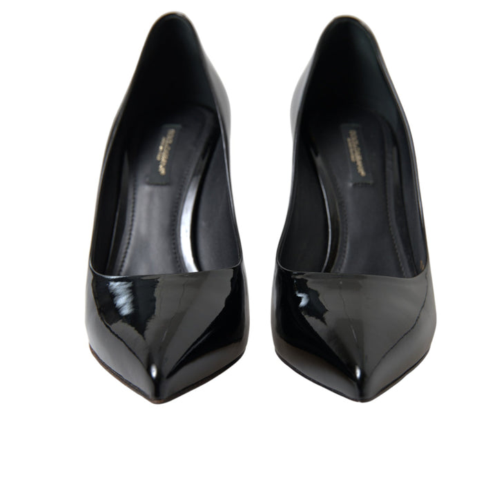 Women’s Dolce &amp; Gabbana Black Patent Leather Pumps Heels Shoes