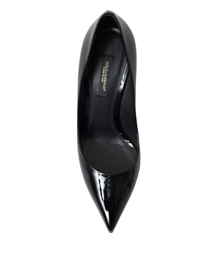 Women’s Dolce &amp; Gabbana Black Patent Leather Pumps Heels Shoes