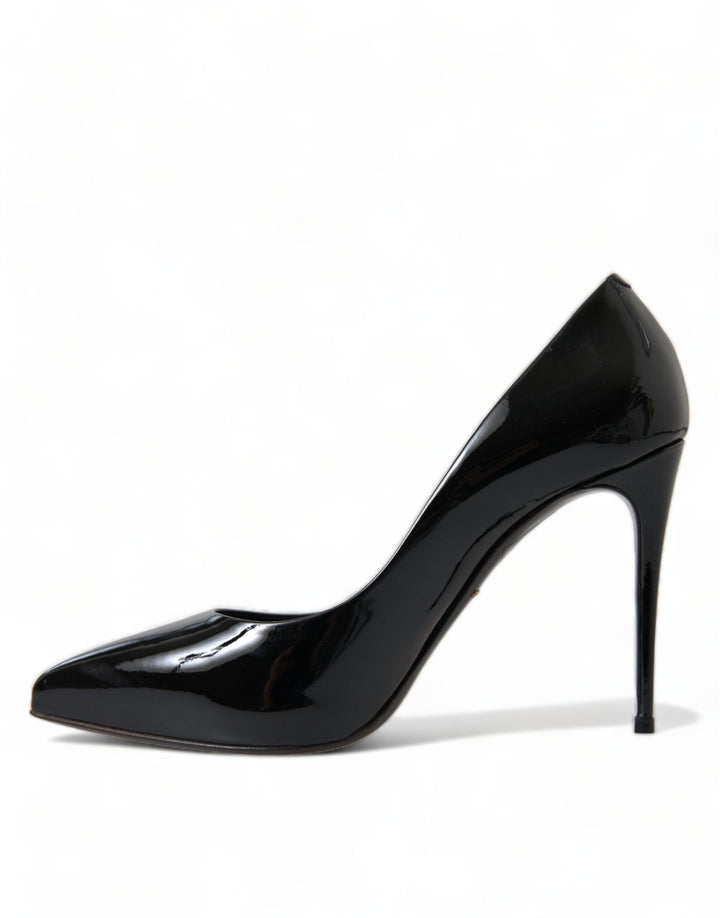 Women’s Dolce &amp; Gabbana Black Patent Leather Pumps Heels Shoes