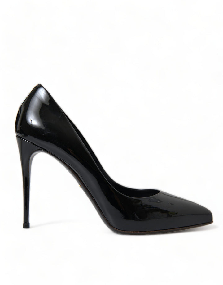 Women’s Dolce &amp; Gabbana Black Patent Leather Pumps Heels Shoes