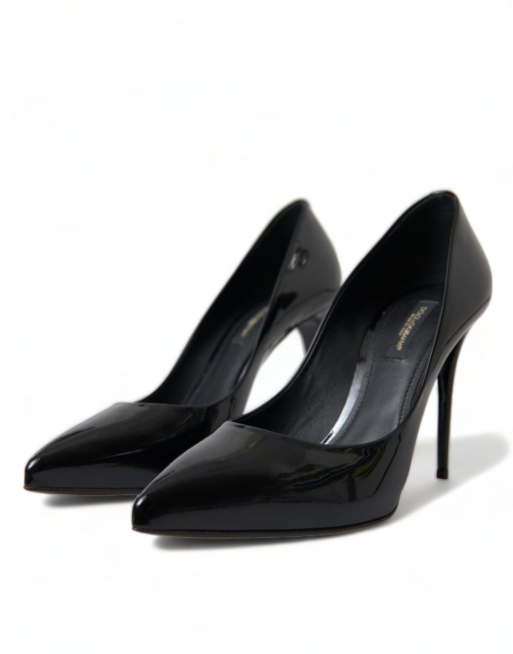 Women’s Dolce &amp; Gabbana Black Patent Leather Pumps Heels Shoes