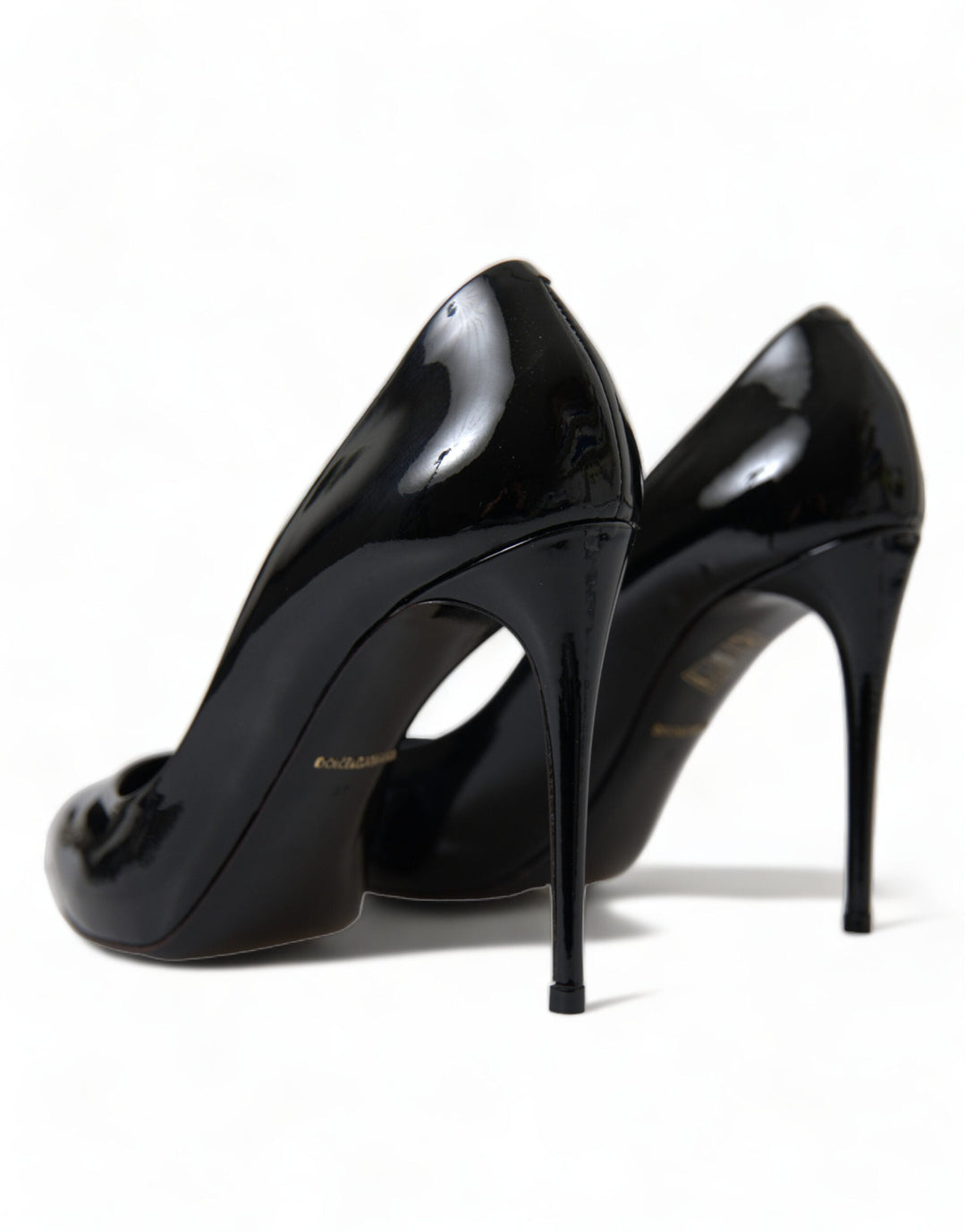Women’s Dolce &amp; Gabbana Black Patent Leather Pumps Heels Shoes