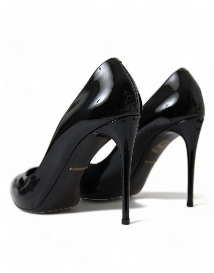 Women’s Dolce &amp; Gabbana Black Patent Leather Pumps Heels Shoes